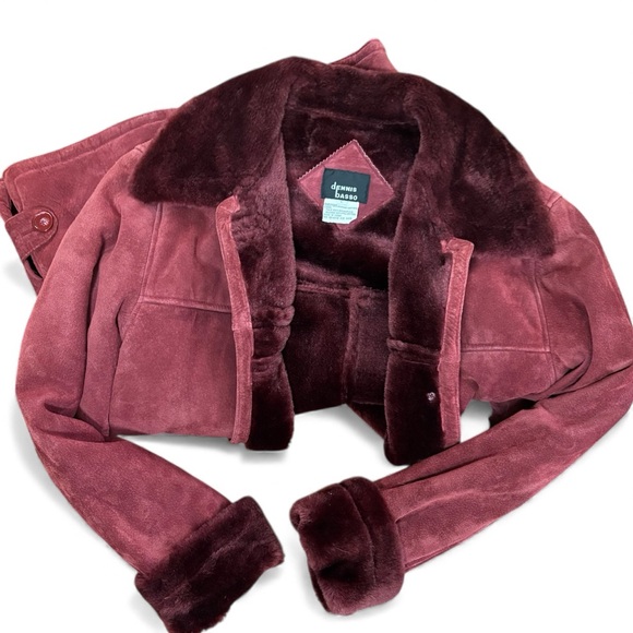 Dennis Basso | Y2K Vintage Red Leather Jacket with Faux Fur Trim - Picture 11 of 12